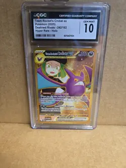 Team Rocket's Crobat ex Destined Rivals Hyper Rare Gold Card 242/182 Pokemon TCG - Image 1