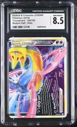 CGC 8.5 Darkrai & Cresselia LEGEND Triumphant Bottom 100/102 Holo Pokemon Card - Image 1