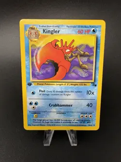 Kingler 38/62 1st Edition Fossil Uncommon Pokemon Card WOTC LP - Image 1