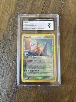Pokemon TCG Beedrill Holo Rare Card 1/113 EX Delta Species CGC 9 Mint 2005 - Image 1