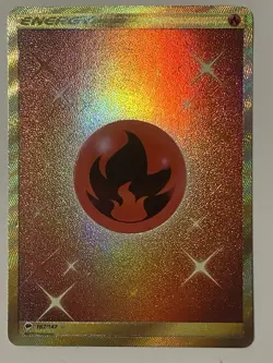 Pokemon TCG Fire Energy Burning Shadows Holo Card 167/147 Secret Rare - Image 1