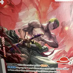 One piece card, Roronoa Zoro ST21-015 SR, red straw hat logo 2, Yosuke Adachi - Image 4