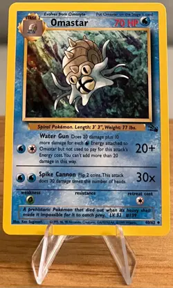 Omastar #139 Non-Holo Pokemon Card Near Mint 40/62 Uncommon Fossil Set 1999 - Image 2