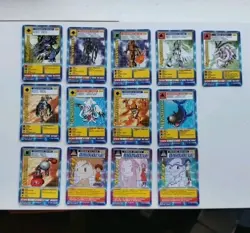 13x Digimon Shreddies Promo 1999 Cards Bundle - Metal greymon, Izzy, Mimi, Joe - Image 1