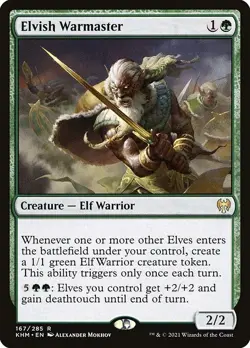 Elvish Warmaster 1x FOIL KHM MTG Kaldheim Rare MINT green - Image 1
