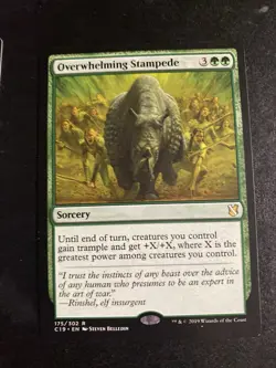 MTG - NM - 3 X Overwhelming Stampede - Commander 2019 - Image 4