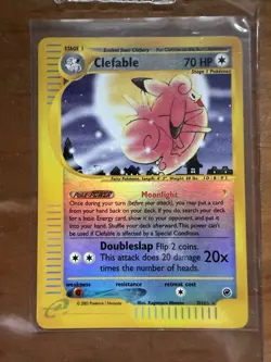 Pokemon TCG Clefable Reverse Holo Rare Card 7/165 Expedition Set - Image 1