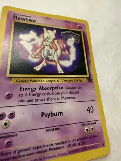 Pokemon Mewtwo 03/53 The First Movie Wotc Promo Kids WB Foil Stamp Card - Image 2