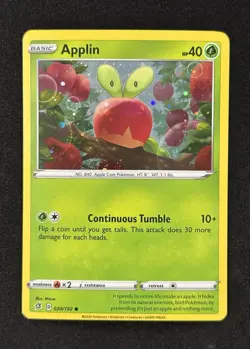 Applin Cosmos HD Galaxy Swirl 🍥 Holo 2020 Pokemon SWSH020 Sword & Shield - Image 2