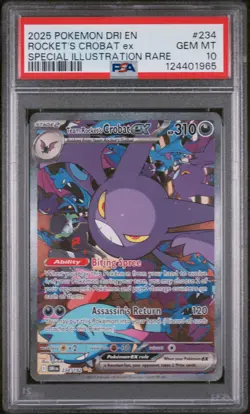 Pokemon S&V Destined Rivals #234 SIR Team Rocket's Crobat ex PSA 10 Gem Mint - Image 1