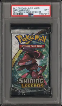 2017 Pokemon S&M Shining Legends Booster Pack Genesect Art PSA 9 Mint - Image 1