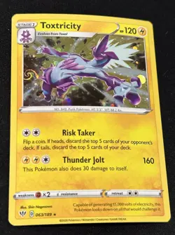 Toxicity 063 Cosmos Holo 2020 Pokemon HD GALAXY SWIRL🌀Darkness Ablaze - Image 1