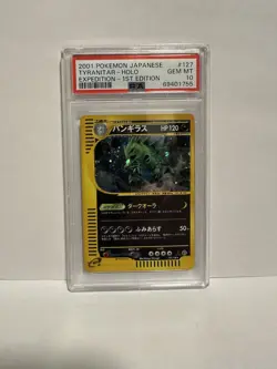 2001 Pokemon Japanese Expedition #127 Tyranitar Holo 1st Edition PSA 10 - Image 1