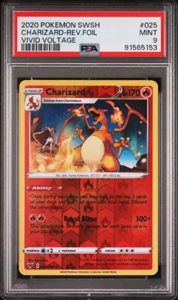 PSA 9 - 2020 Pokemon Vivid Voltage Charizard Reverse Holo - 025/185 - Image 1