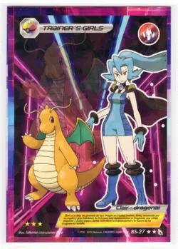 POKEMON TEAM UP TRAINERS -CLAIR & DRAGONAI (DRAGONITE) * CRACKED ICE HOLO* - Image 1