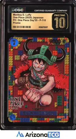 One Piece 2025 Monkey D. Luffy P-110 One Piece Day25 Japanese BLACK LABEL CGC 10 - Image 1