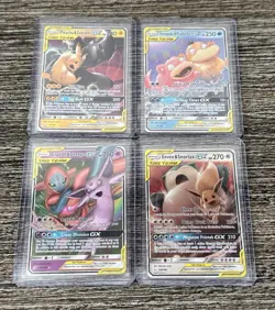Pokemon Card Lot of 4 Tag Team Cards - Eevee/Snorlax, Slowpoke/Psyduck, & More - Image 1