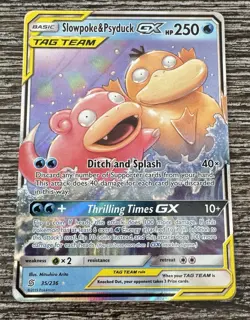 Pokemon Card Lot of 4 Tag Team Cards - Eevee/Snorlax, Slowpoke/Psyduck, & More - Image 4