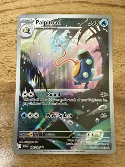 Pokemon TCG Card Palpitoad 104/086 Sv: Black Bolt Illustration Full Art Nm/M - Image 1