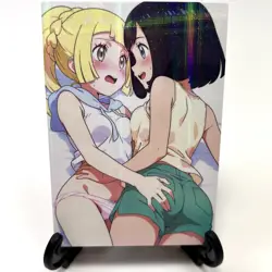 PokeGirl Lillie Liko Sexy Anime Waifu Girl Doujin Lewd Goddess Story Art Card - Image 2