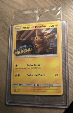 LP/NM Factory Sealed, Stamped 2019 POKEMON: DETECTIVE PIKACHU SM190 PROMO CARD - Image 2