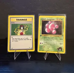 Pokemon TCG: Erika Trainer Card 16/132 Holo Rare Gym Heroes LP (+ Bonus Card) - Image 1