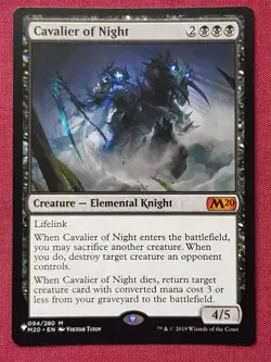 Magic The Gathering THE LIST CAVALIER OF NIGHT black card MTG - Image 1