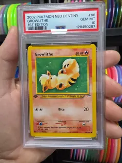 PSA 10 Growlithe #68 Neo Destiny 1st Edition Pokemon Tcg Card Gem Mint Non-Holo - Image 2