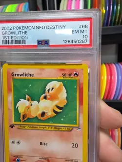 PSA 10 Growlithe #68 Neo Destiny 1st Edition Pokemon Tcg Card Gem Mint Non-Holo - Image 5
