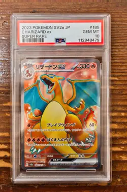 PSA 10 Charizard ex SR Super Rare 185/165 Japanese sv2a Pokemon Card Game 151 - Image 1