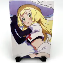 PokeGirl Lillie Sexy Anime Waifu Girl Doujin Lewd Goddess Story Holo Art Card - Image 1