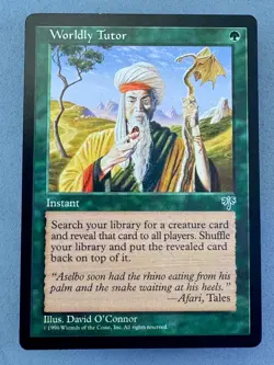 Worldly Tutor Mirage MTG-Never Played Near Mint -Vintage Magic the Gathering - Image 1