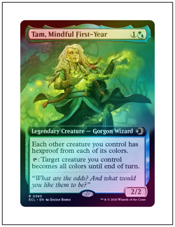 1x Tam, Mindful First-Year, Extended Art Foil, Lorwyn Eclipsed, Magic MTG NM - Image 1