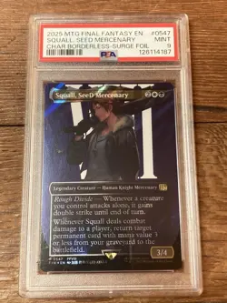 Squall, SeeD Mercenary (Borderless) (Surge Foil) - FINAL FANTASY (FIN) MTG PSA 9 - Image 1