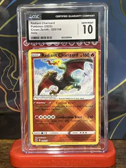 CGC 10 Radiant Charizard 020/159 Crown Zenith Shiny Radiant Rare Pokemon TCG - Image 1