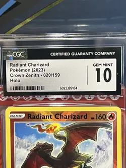 CGC 10 Radiant Charizard 020/159 Crown Zenith Shiny Radiant Rare Pokemon TCG - Image 2