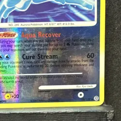 2007 Pokemon Diamond & Pearl Secret Wonders #19/32 Suicune Holo V754 MP - Image 5