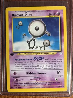 [NM/MINT] 2000 Pokemon Neo Revelation Unown [B] 1st Edition #39/64 Uncommon - Image 1