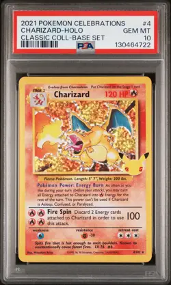 2021 POKEMON CELEBRATIONS CLASSIC COLL #4 CHARIZARD-HOLO PSA 10 - Image 1