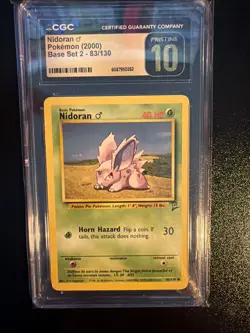 Pokemon TCG Nidoran Base Set 2 83/130 CGC Pristine 10 Low Pop (6) - Image 1