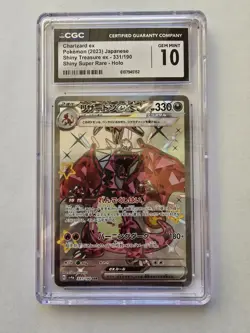 Pokemon Japanese Charizard ex 331/190 SSR Shiny Treasure SV4a CGC 10 GEM MINT - Image 1