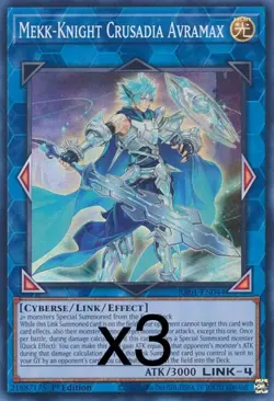 3X Yugioh Mekk-Knight Crusadia Avramax RA01-EN044 Secret Rare 1st Edition NM - Image 1