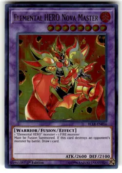 Yugioh Elemental HERO Nova Master BLLR-EN056 Ultra Rare 1st Ed NM - Image 1