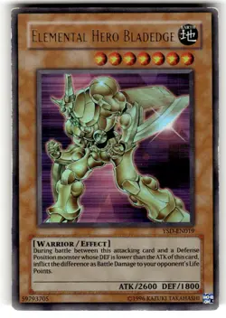 Elemental Hero Bladedge ysd-en019 Unltd Ed (MP) Ultra Rare Yu-Gi-Oh! - Image 1