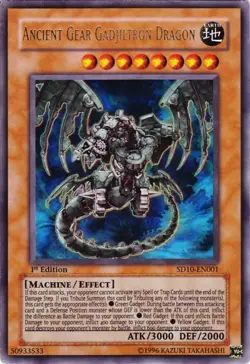 Ancient Gear Gadjiltron Dragon - SD10-EN001 - Ultra Rare 1st Edition NM Yugioh - Image 1