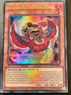 Yugioh- Legendary Fire King Ponix Emblazoned Ultra Rare- (NM/M) 25LP-EN015 - Image 1
