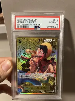 PSA 10 Luffy ST13-015 2nd Anniversary Japanese One Piece Card - Image 1