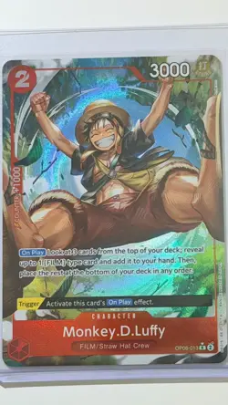 One Piece CCG Monkey D Luffy OP06-013 Alt Art Wings of the Captain English NM - Image 1