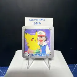 1999 Pokemon Artbox Action Flipz 3D #25 Pikachu & Ash S-5 LP Lenticular Card - Image 1