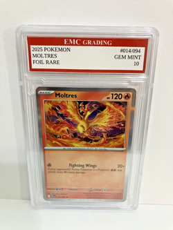 MOLTRES HOLO FOIL 2025 Pokemon RARE #014/094 Card GRADED 10 MINT - Image 1